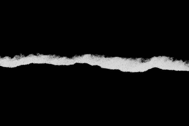 찢어진, 찢어진 종이 가장자리 분리 흰색 에 검정, 복사 에 대 한 공간 종이 눈물 - black break 뉴스 사진 이미지