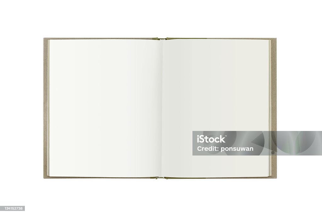 Offenes Buch mit leeren Seiten isoliert auf weißem Hintergrund - Lizenzfrei Bibliothek Stock-Foto