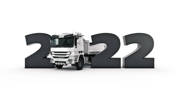 istock Truck concept 2022 New Year sign. 3d rendering 1341530098