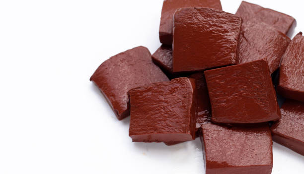 istock Pork blood pudding in white plate on white background. 1341534392