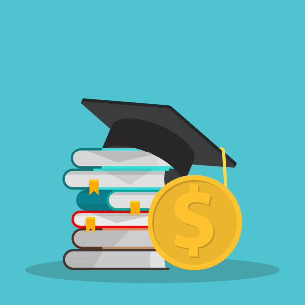 Investment in knowledge, student loan and scholarship Investment in knowledge, student loan and scholarship expense illustrations stock illustrations
