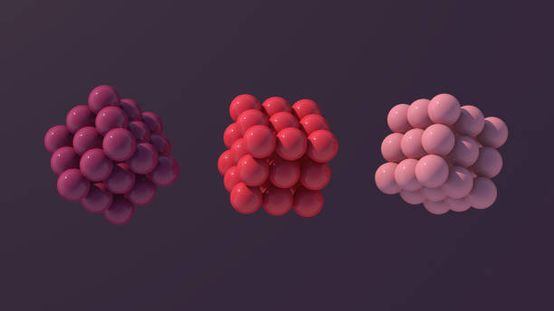 istock Three colorful abstract cubes. Purple background, 3d render. 1341543888