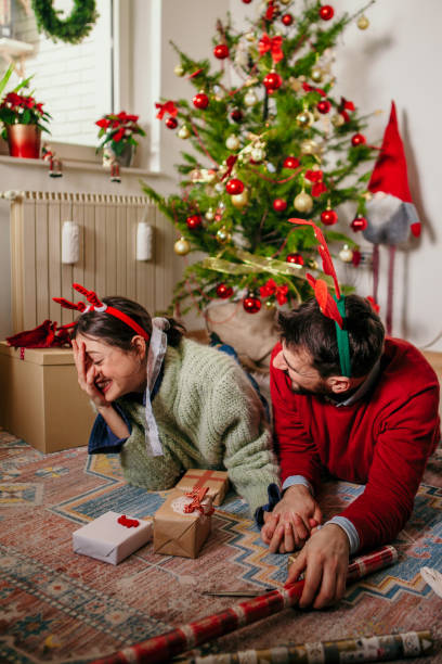 istock Help me wrap this cute gifts for Christmas 1341546189