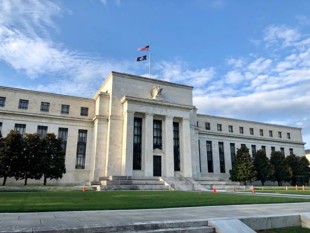 Federal Reserve Bank in Washington DC Washington D.C., District of Columbia, United States - August 31 2021: The Federal Reserve Bank headquarters building in Washington. feeding stock pictures, royalty-free photos & images