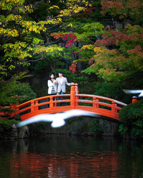istock Young japanese couple on a date 1341546375