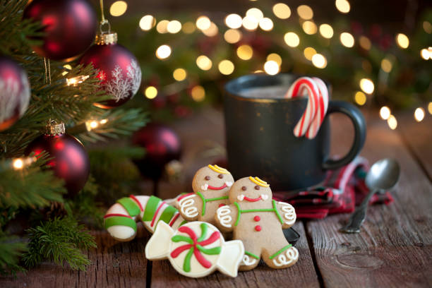 istock Christmas Gingerbread Man Cookies and Hot Chocolate 1341548853