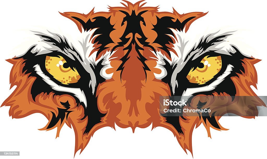 Occhio di tigre mascotte grafica - arte vettoriale royalty-free di Tigre