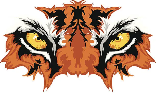 Vector illustration of Tiger Eyes Mascot Graphic