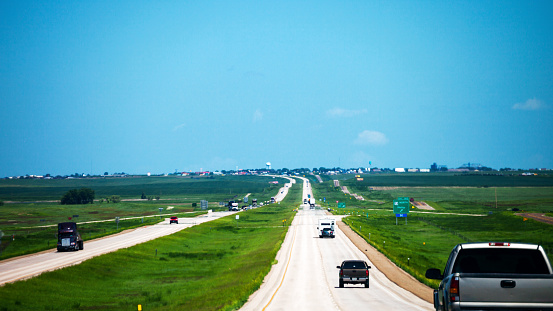 Interstate through South Dakota, USA