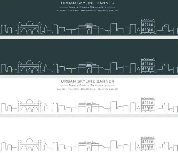 Vector illustration of Pune Single Line Skyline Profile Banner