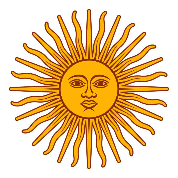 flaggensymbol der argentinischen republik sonne mai - argentina stock-grafiken, -clipart, -cartoons und -symbole