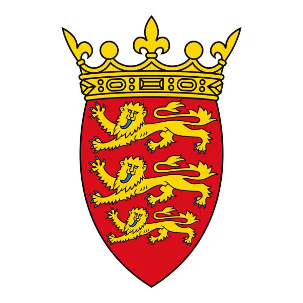 Vector illustration of Bailiwick of Jersey Coat of Arms