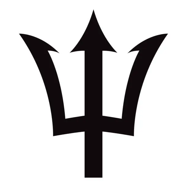 Vector illustration of Barbados Trident Symbol