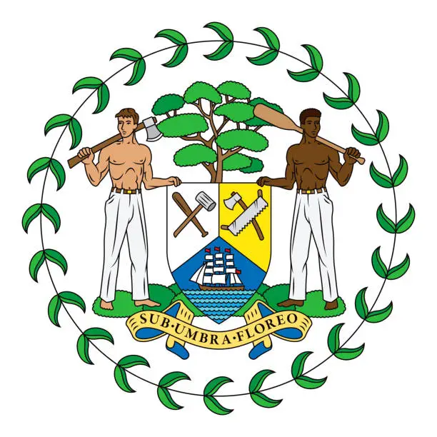 Vector illustration of Belize Coat of Arms