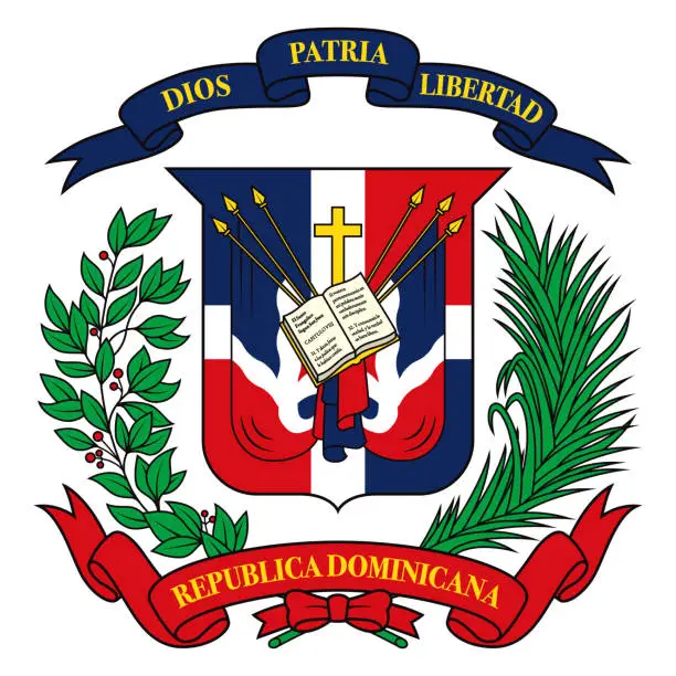 Vector illustration of Dominican Republic Coat of Arms