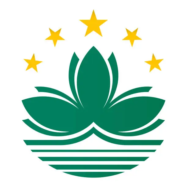 Vector illustration of Macau Lotus Flower symbol