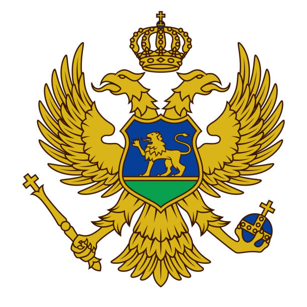 montenegro coat of arms - karadağ bayrağı stock illustrations