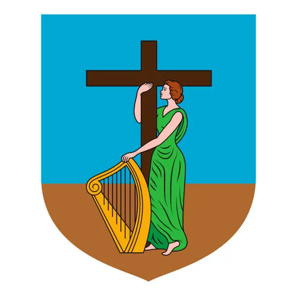 Vector illustration of Montserrat Coat of Arms