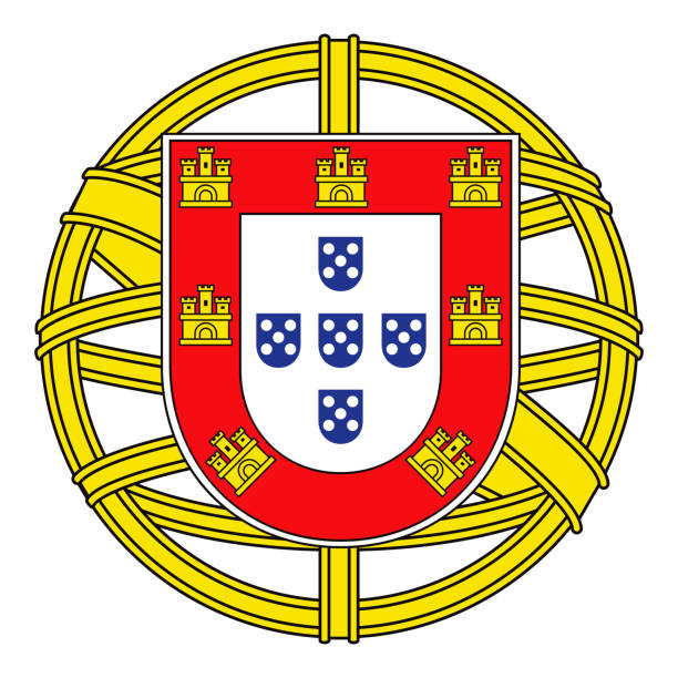 illustrations, cliparts, dessins animés et icônes de armoiries nationales de la république portugaise (lesser) - portuguese culture portugal flag coat of arms