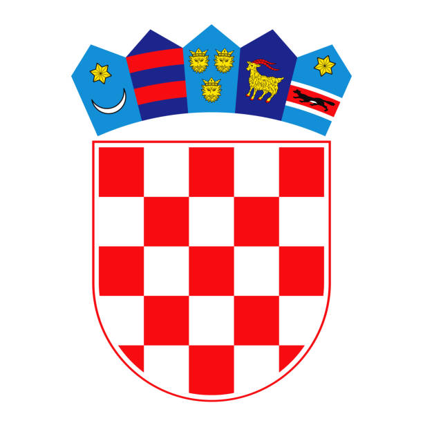 wappen der republik kroatien - croatian culture stock-grafiken, -clipart, -cartoons und -symbole