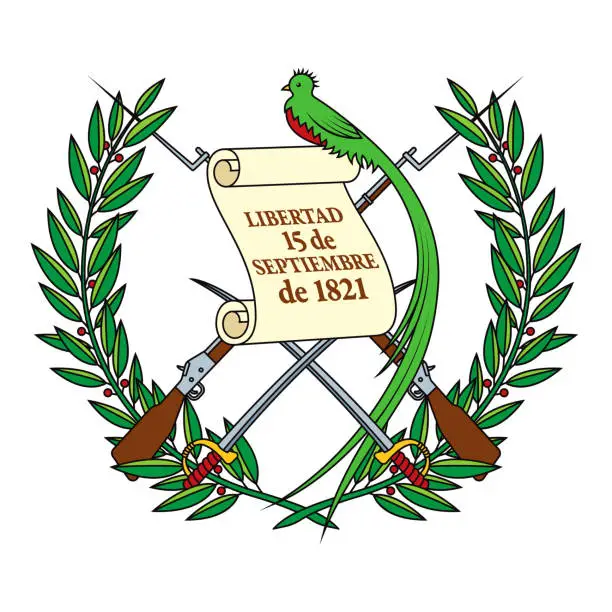 Vector illustration of Republic of Guatemala Coat of Arms