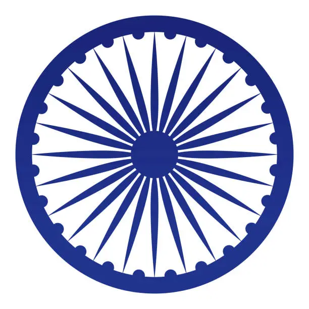 Vector illustration of Republic of India Ashoka Chakra Symbol