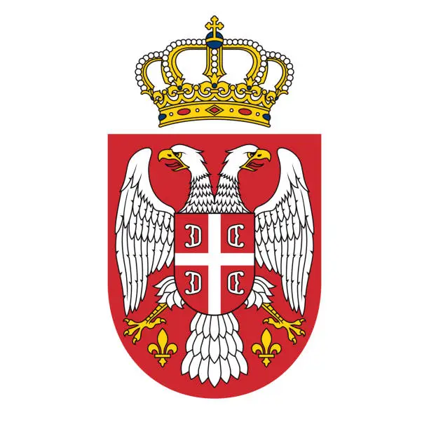 Vector illustration of Republic of Serbia Double Headed Eagle