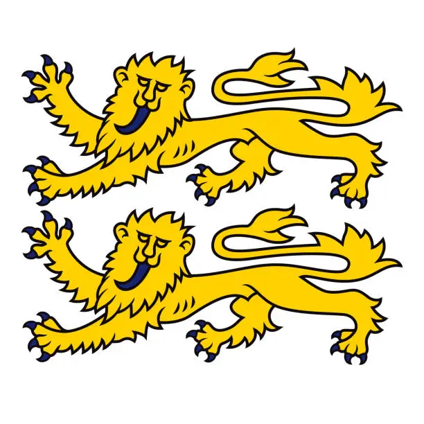 Vector illustration of Sark Lion Symbols