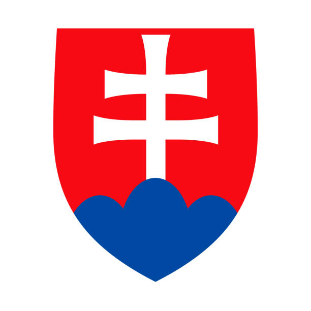 slovak republic (slovakia) coat of arms - slovakia stock illustrations