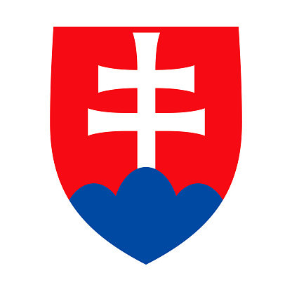 The Coat of Arms of the Slovak Republic (Slovakia). File is built in the CMYK color space for optimal printing, and can easily be converted to RGB without any color shifts.