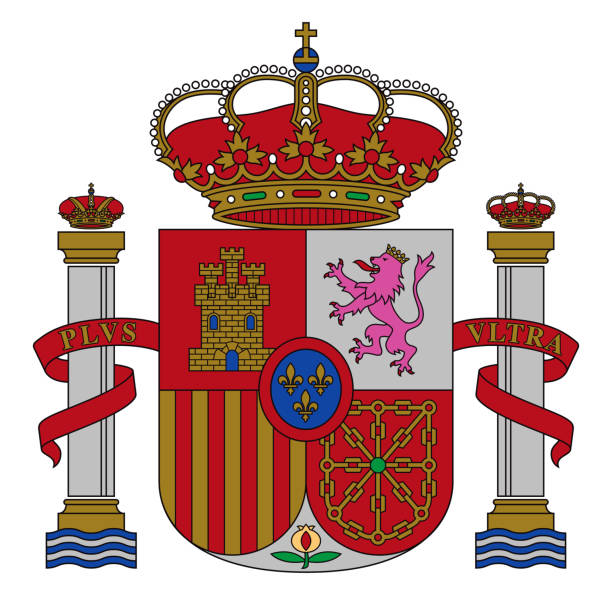 ilustraciones, imágenes clip art, dibujos animados e iconos de stock de escudo de españa - national arms