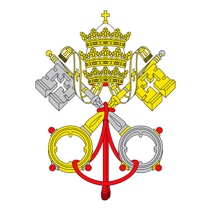 The Coat of Arms of Vatican City (The Holy See). File is built in the CMYK color space for optimal printing, and can easily be converted to RGB without any color shifts.