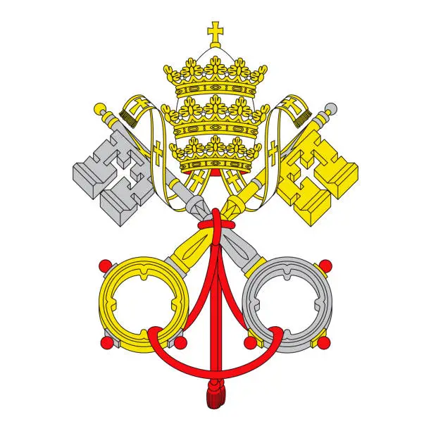 Vector illustration of Vatican City Coat of Arms