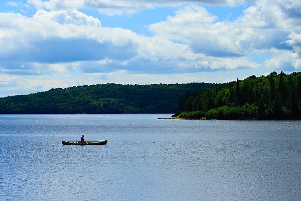 istock Canoeist on Wilderness Lake 134156316