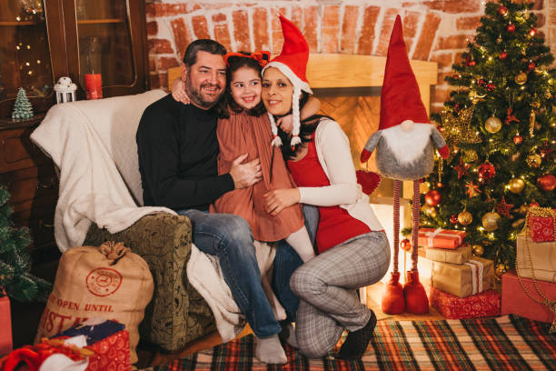 istock Happy family during Christmas holidays 1341563298