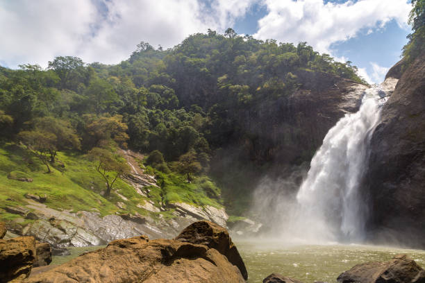 istock Dunhinda waterfall in Sri Lanka 1341563521