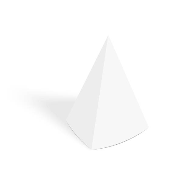 istock White pyramid tent card mockup. Paper or cardboard pyramidal display stand isolated on white background. Table talker template with shadow. Vector realistic illustration 1341564600