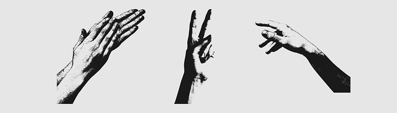 Left Hand Front View Vector Image Of Human Hand Front View Isolated On Background Stock ...