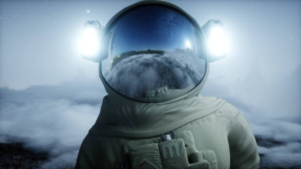istock Astronaut on alien planet. Mars surface. Space travel. 3d rendering. 1341571207