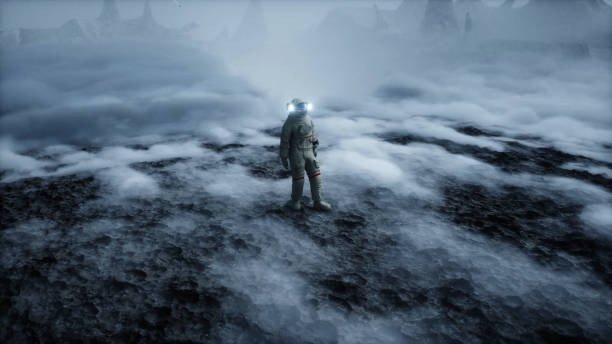 istock Astronaut on alien planet. Mars surface. Space travel. 3d rendering. 1341571224