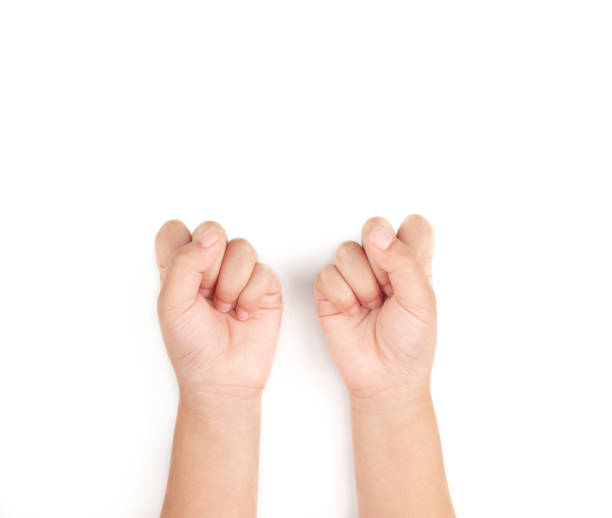Children's Fist on White Background