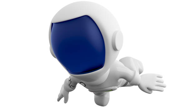 istock 3D Cartoon Astronaut Flying in Space 1341577094