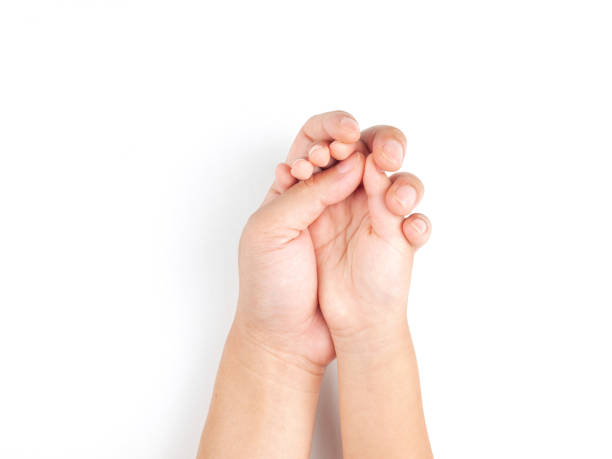 istock Father and Child Holding Hands on White Background 1341577465