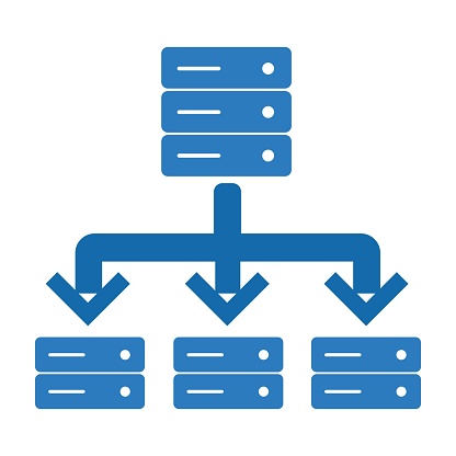Database, distributed, distributed database, database network, centralized database icon