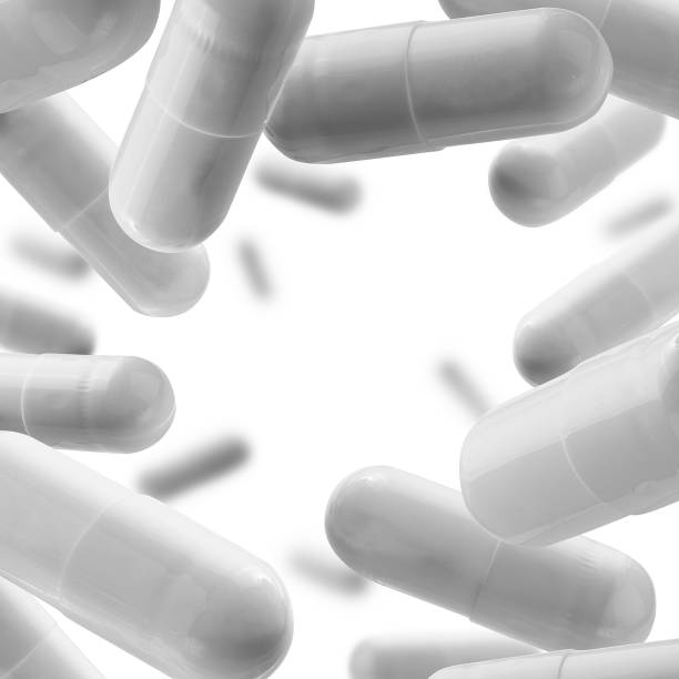 istock Capsules with the drug levitate on a white background 1341585500