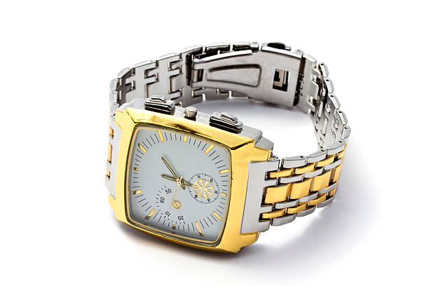 istock Men's golden wristwatch 134158691