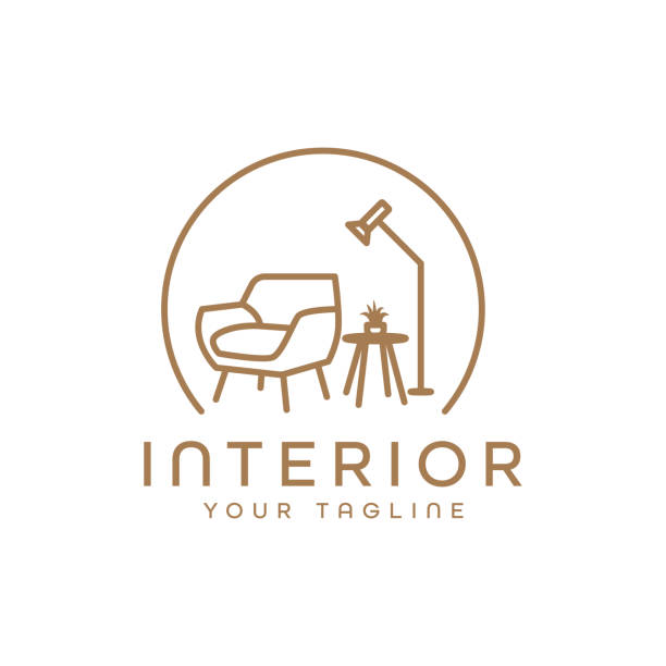 interior and furniture symbol design - dekor stock illustrations