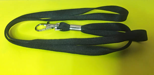 istock a black rope used to hang a worker id card 1341589634