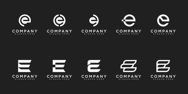 Set of initial letter E   design template. icons for business of luxury, elegant, simple Set of initial letter E   design template. icons for business of luxury, elegant, simple letter e stock illustrations