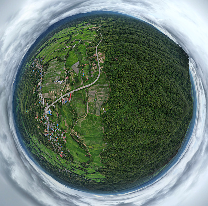 360 degree view of Terraced rice field